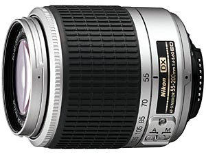 AF-S DX Zoom-Nikkor 55-200mm f/4-5.6G ED lens SILVER
